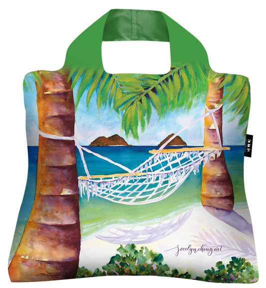 Reusable Tote Bag - On a White Sandy Beach